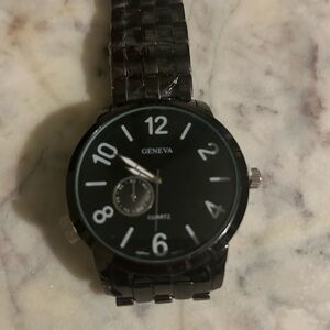 Geneva Black Quartz Watch